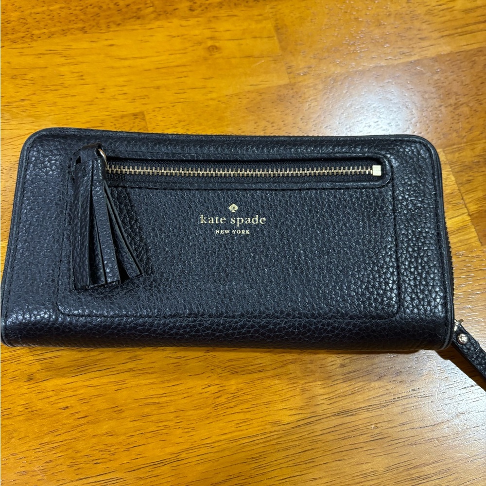Kate Spade Black Pebbled Leather Wallet